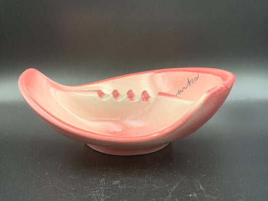 Vintage souvenir pink Ozarks ashtray