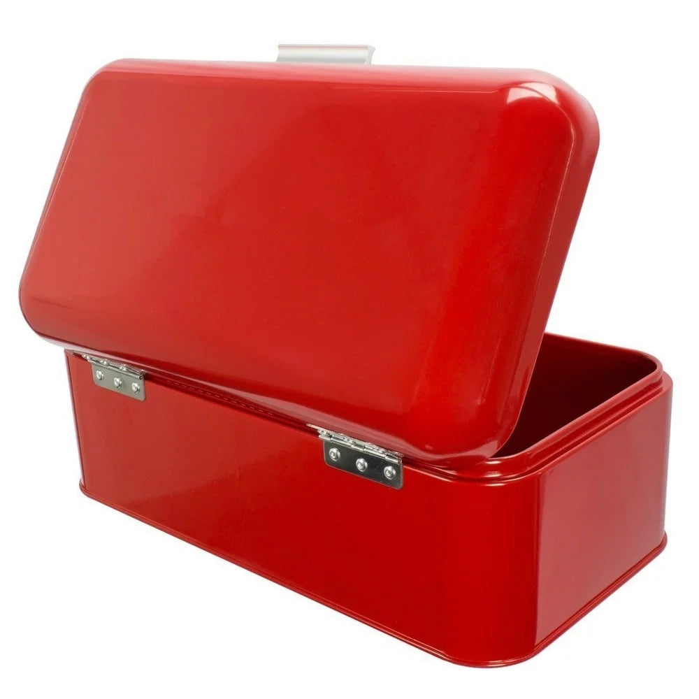 Stainless Steel Bread Box Storage Container for Kitchen Counter Loaves, Red