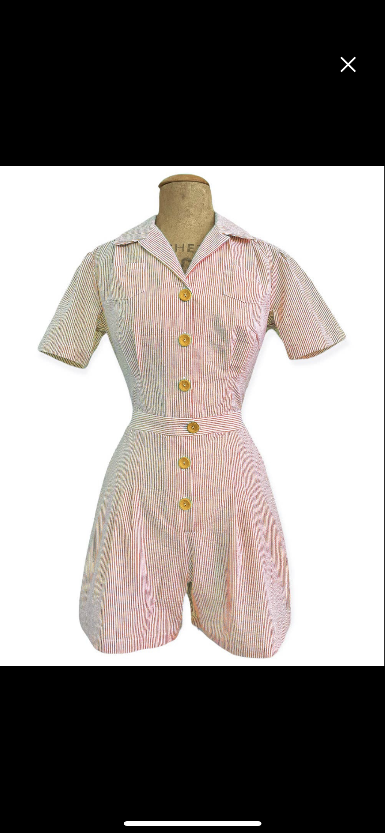 Scout for Loco Lindo Orange Sherbet Seersucker 1940s Carolina Romper