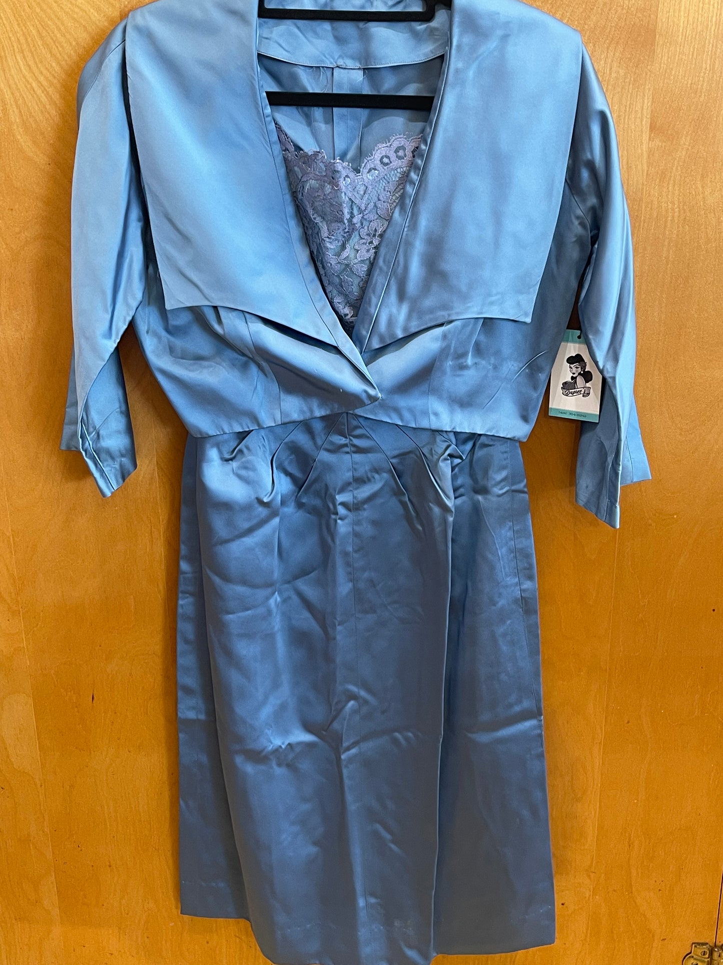 Blue satin cropped jacket