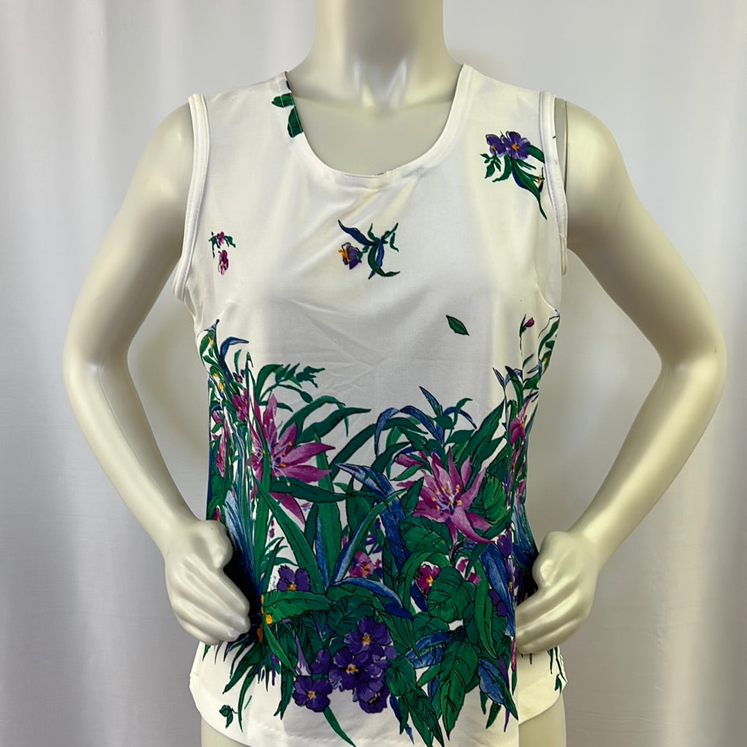 Floral Polyester Tank Top