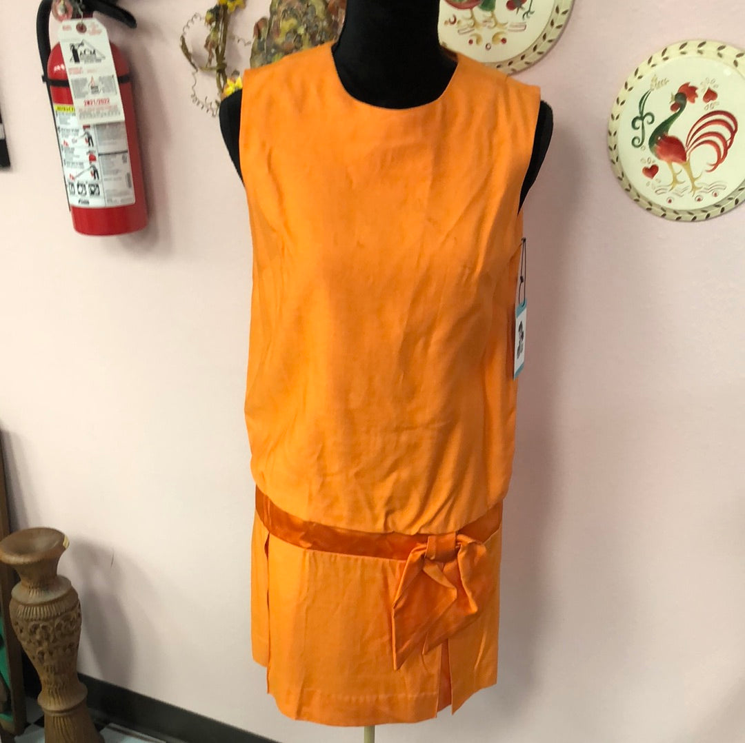 Orange drop waist dress