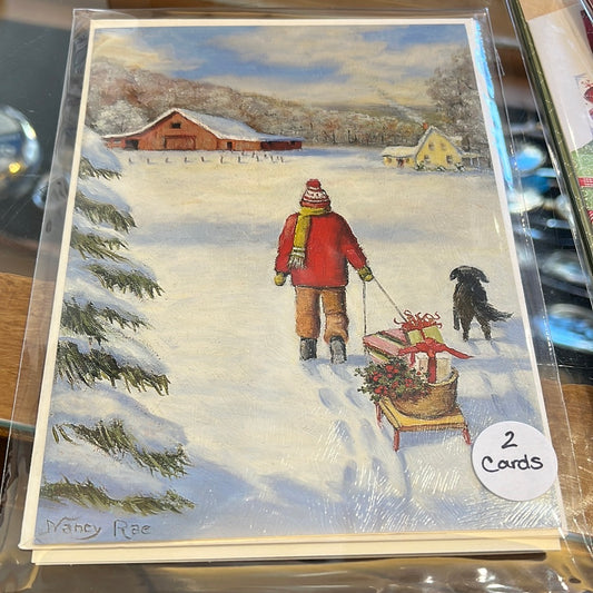 Winter Scene holiday card 2 pack