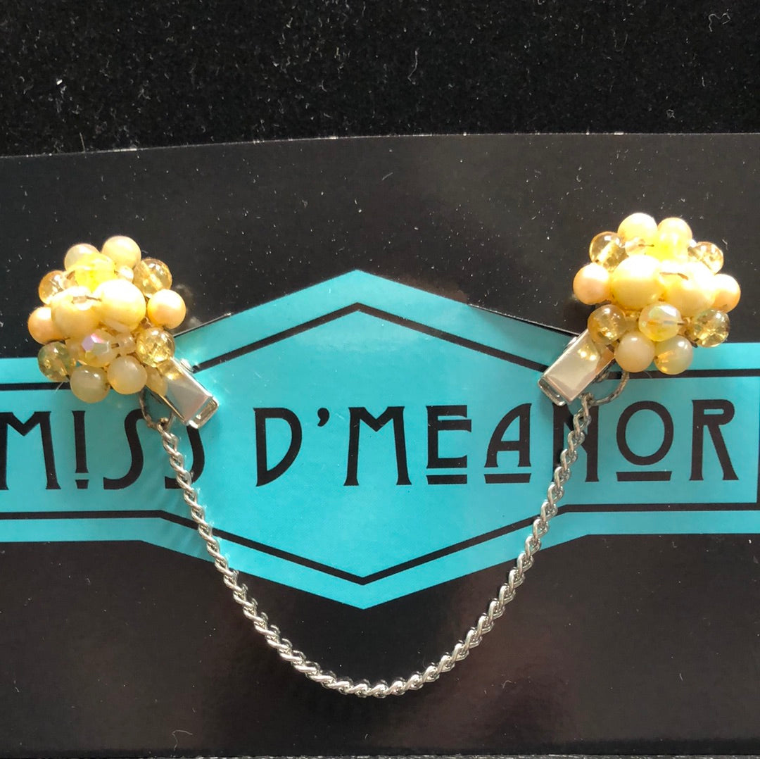 Sweater Clip - Yellow bead cluster