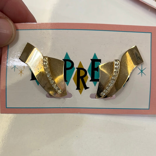 Gold Swish with Crystal detail