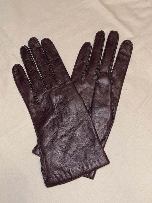 Brown Leather Driving Gloves