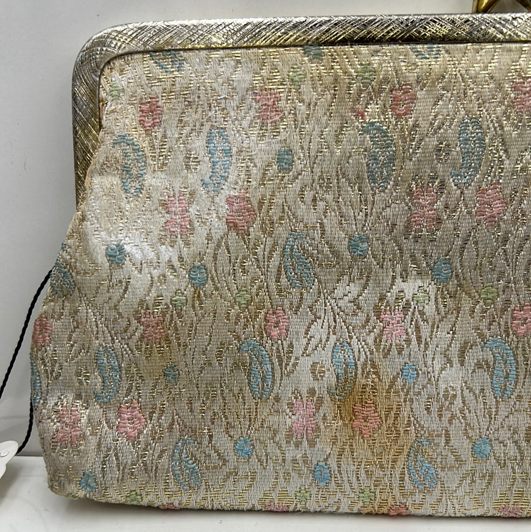 50s Embroidered Patterned Clutch