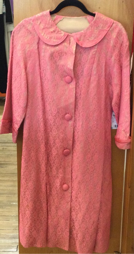 60s Vibrant Pink Lace Coat