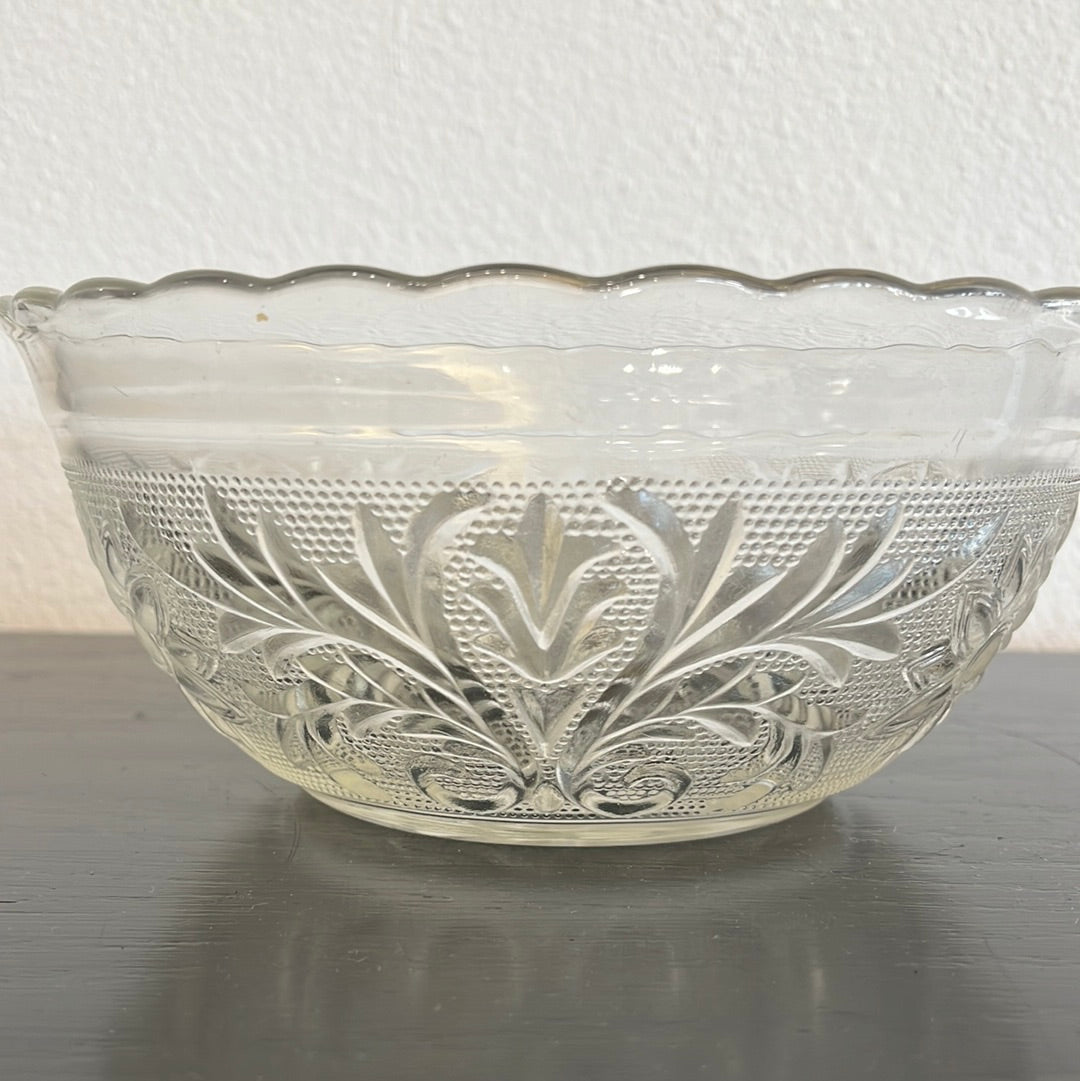 Floral Patterned Glass Bowl