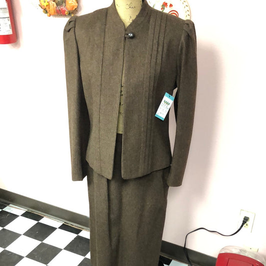 Brown Wool Two Piece Suit