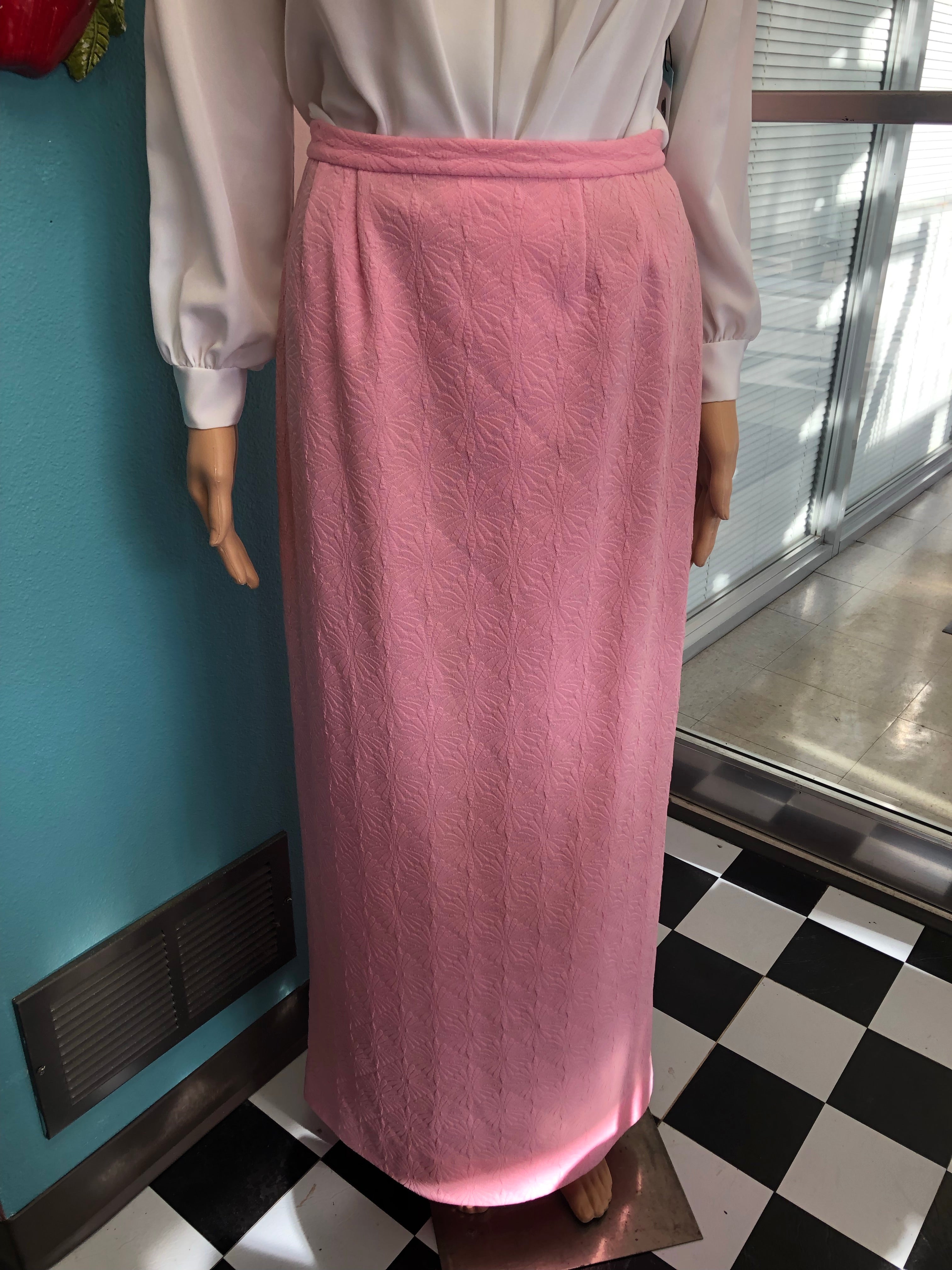 Full Length Pink 60s Skirt Duprees Vintage 8133