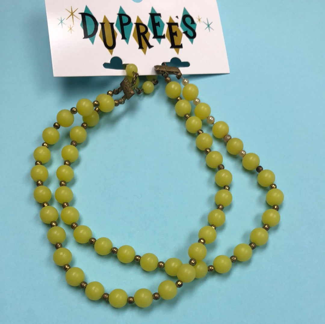 Yellow double strand necklace