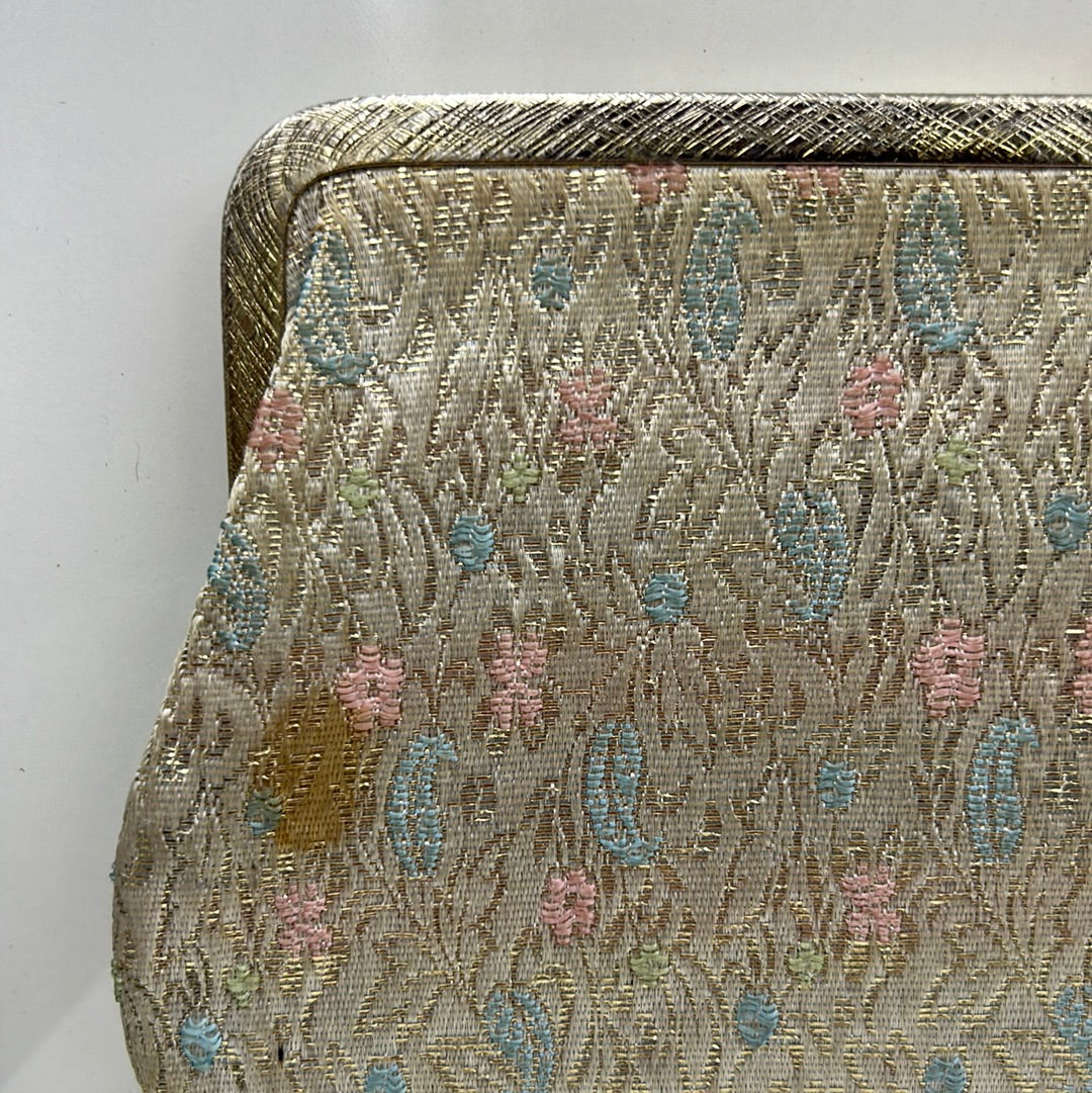 50s Embroidered Patterned Clutch