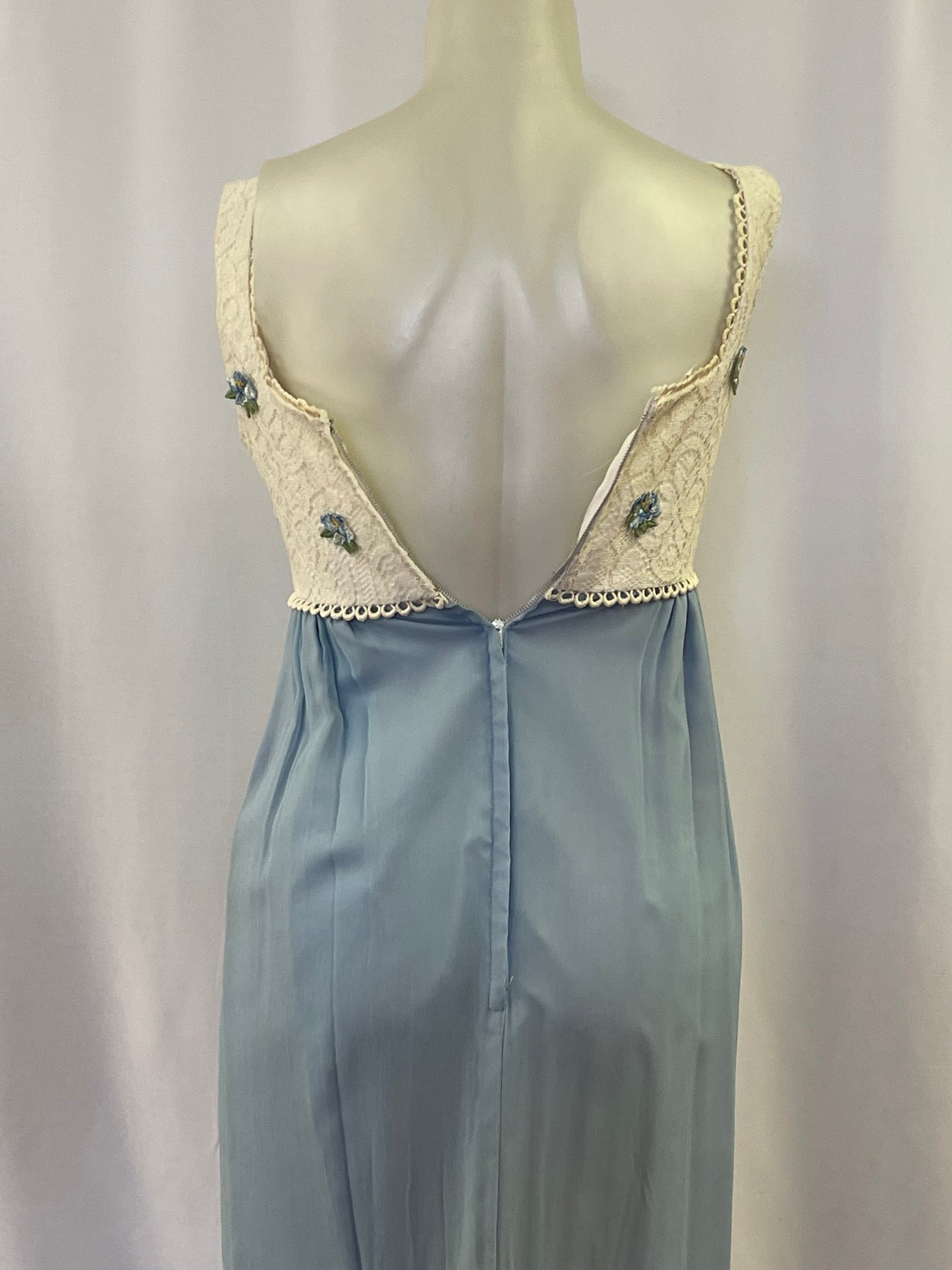 70s Lace & Chiffon Dress