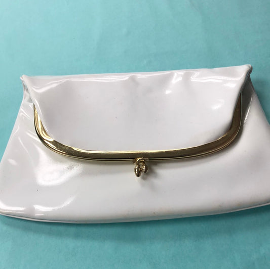 White patent clutch/purse