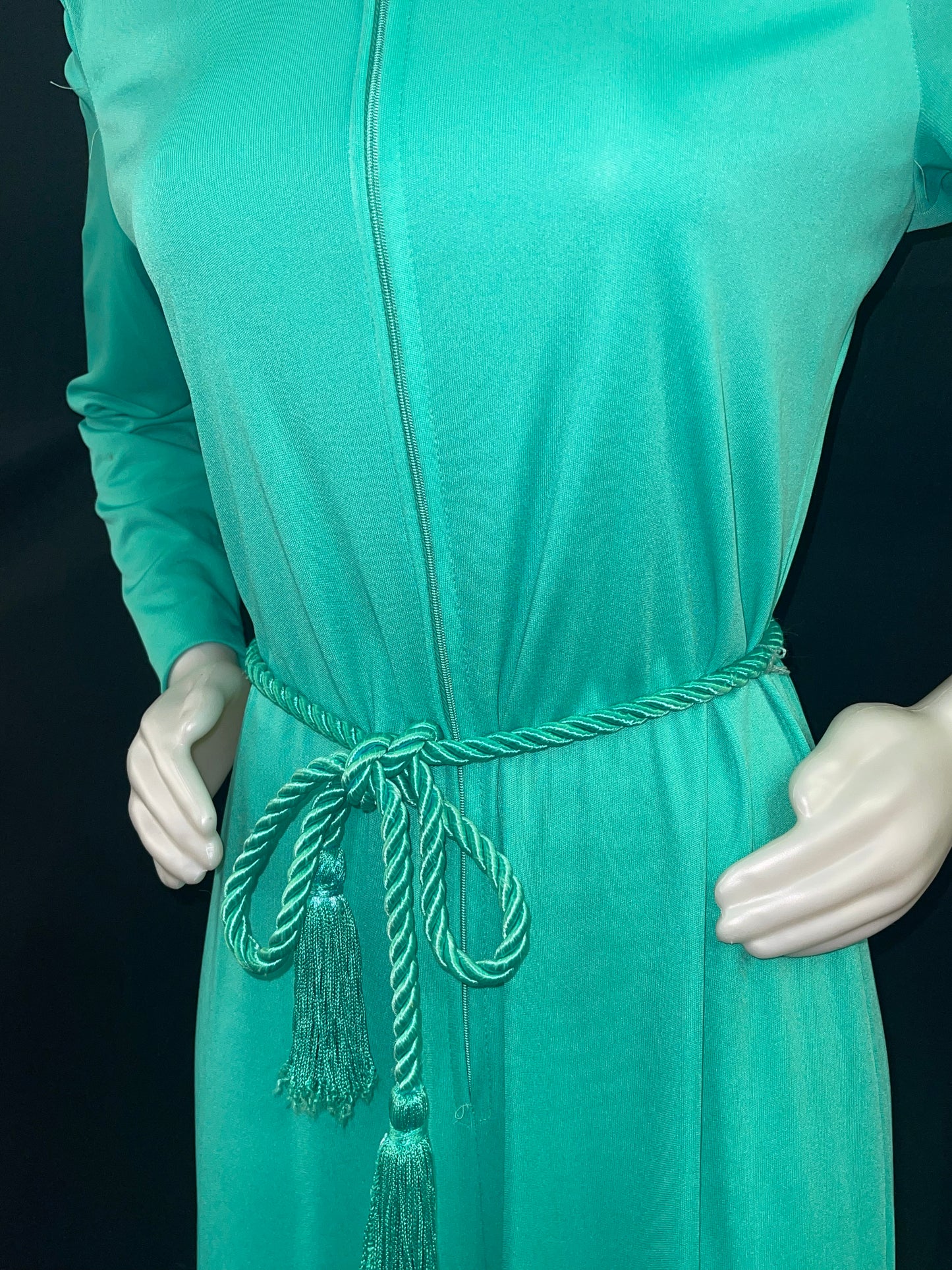 Glorious 70s Green Jumpsuit with Hood