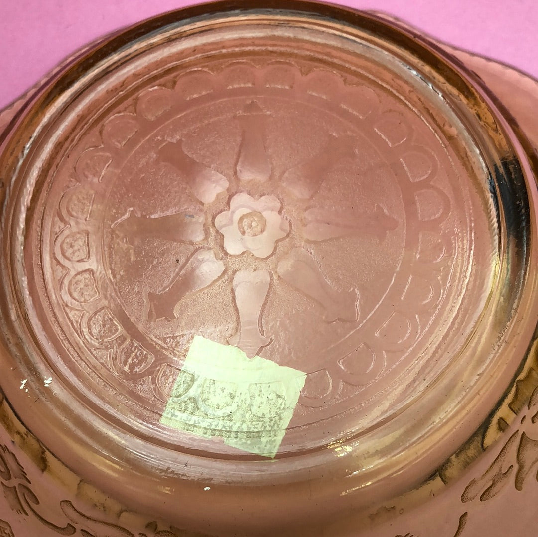 Round Amber Depression Glass Bowl