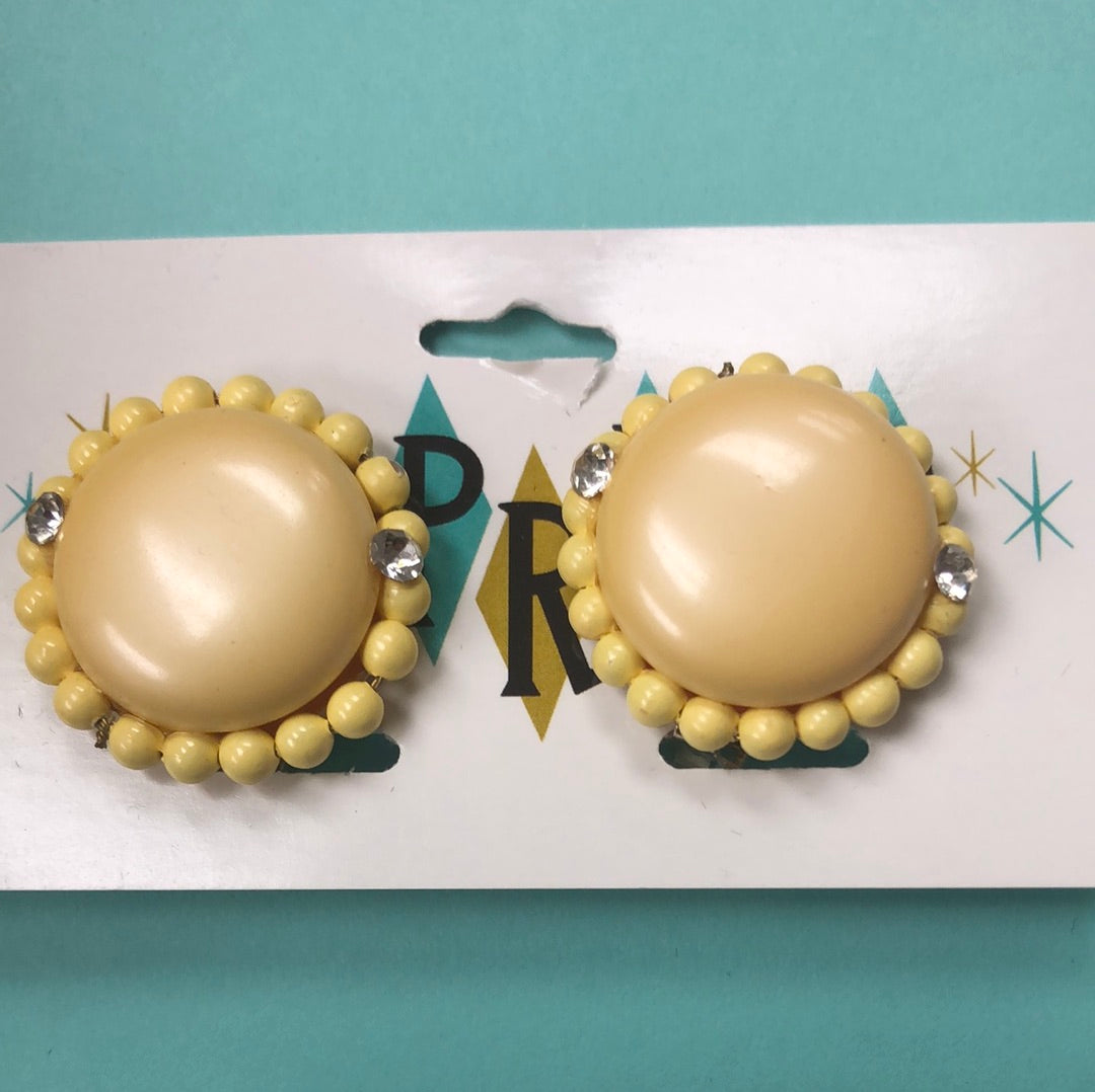 Pastel Yellow Clip On Earring