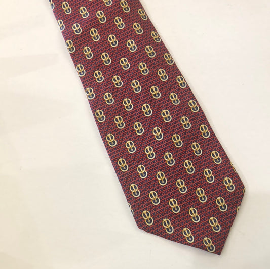 Red gold and navy tie