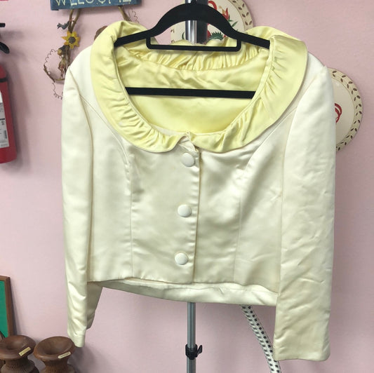 Two Tone Yellow Satin Evening Jacket