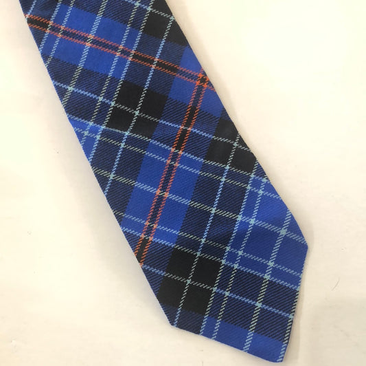 Bright blue plaid tie