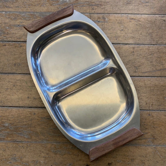 Metal divided serving tray
