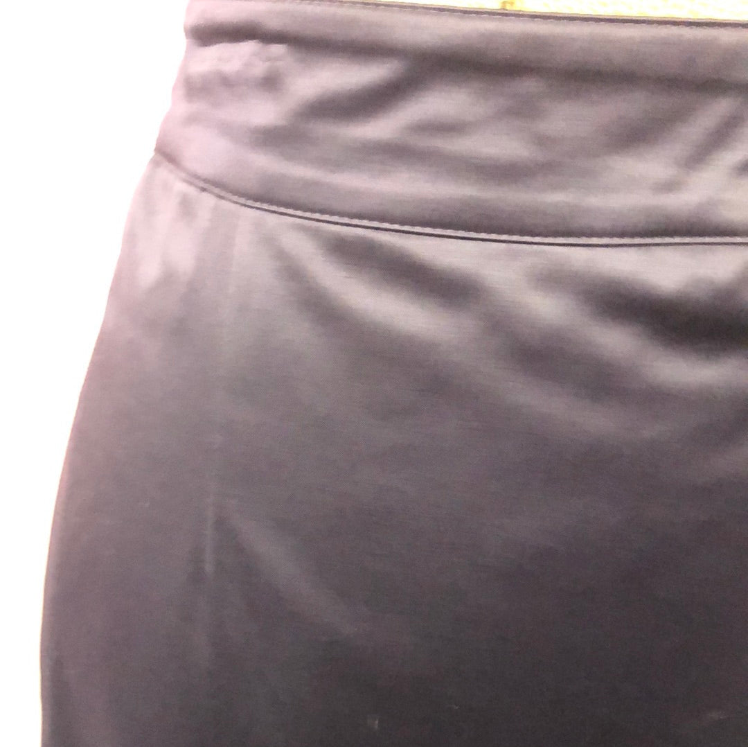 Dark Purple Sateen Straight Skirt