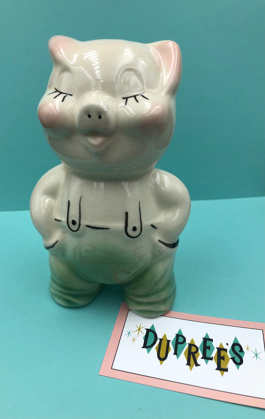 Ceramic bashful pig bank