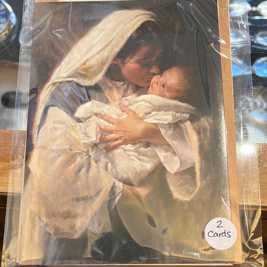 2 Mary and Jesus holiday card pack