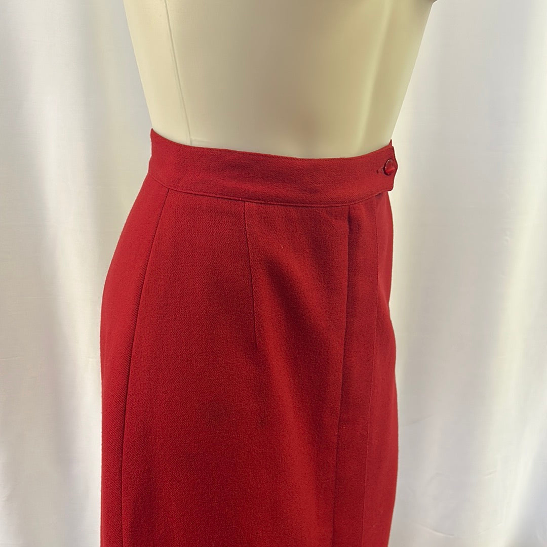 50s Red straight Pendleton Skirt