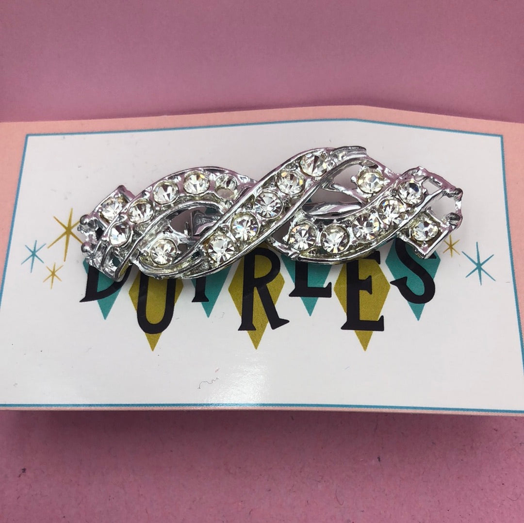 Silver Crystal Twisted Pin