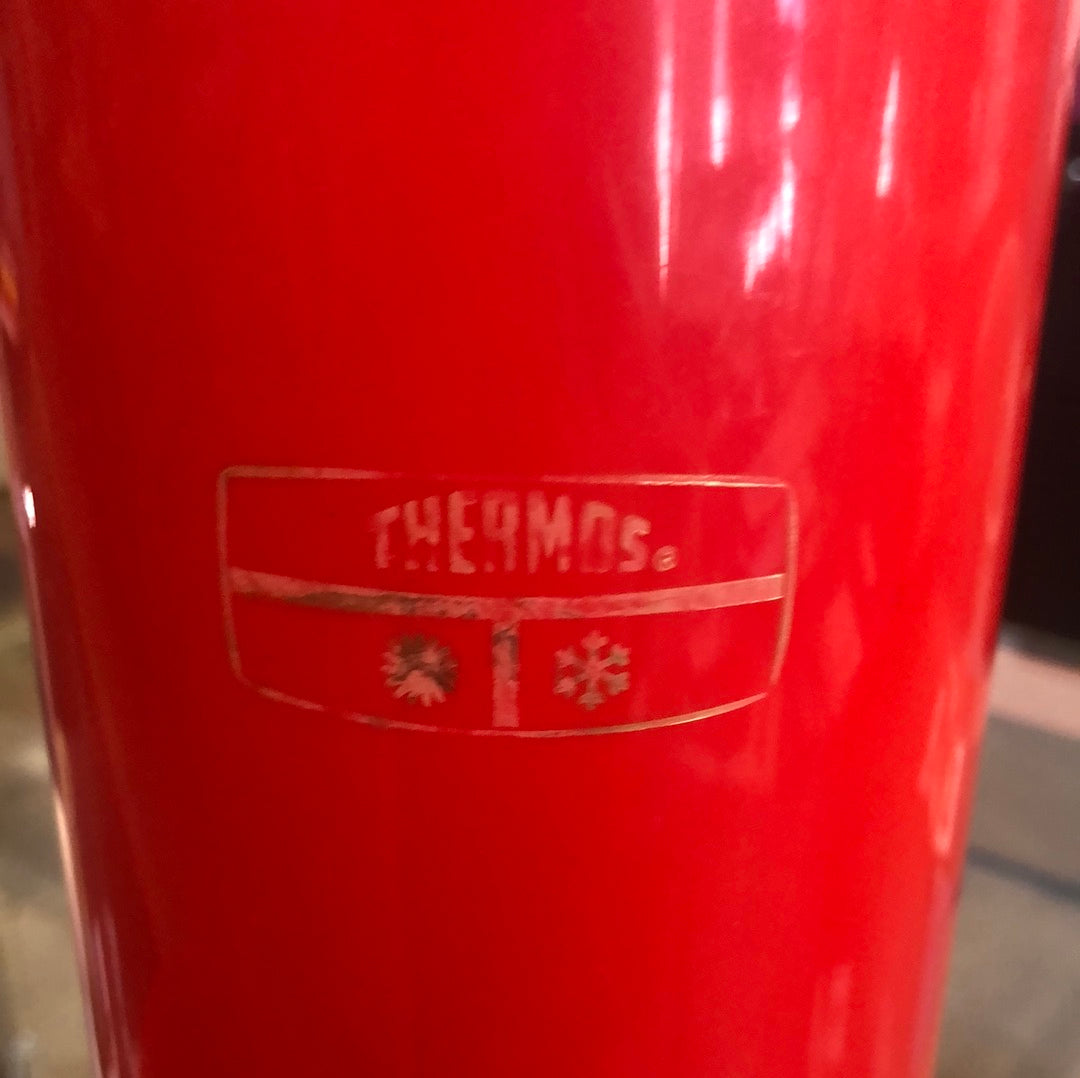 Red Thermos Brand Insulated Jug with cup