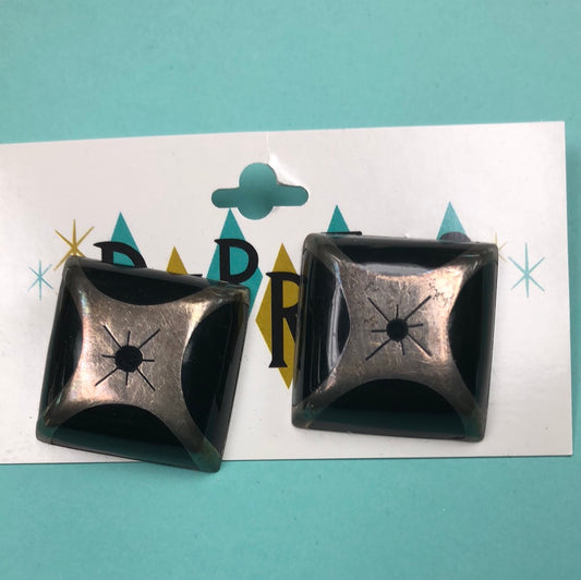 Square Metal clip on earring