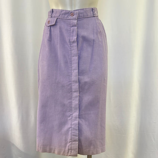 Women’s Lavender Corduroy Button-up Skirt