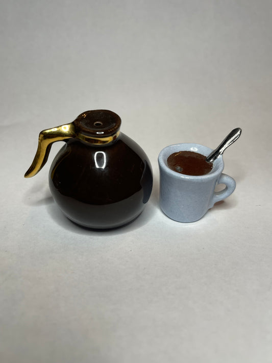 Arcadia Coffee Pot & Mug Salt & Pepper Shakers