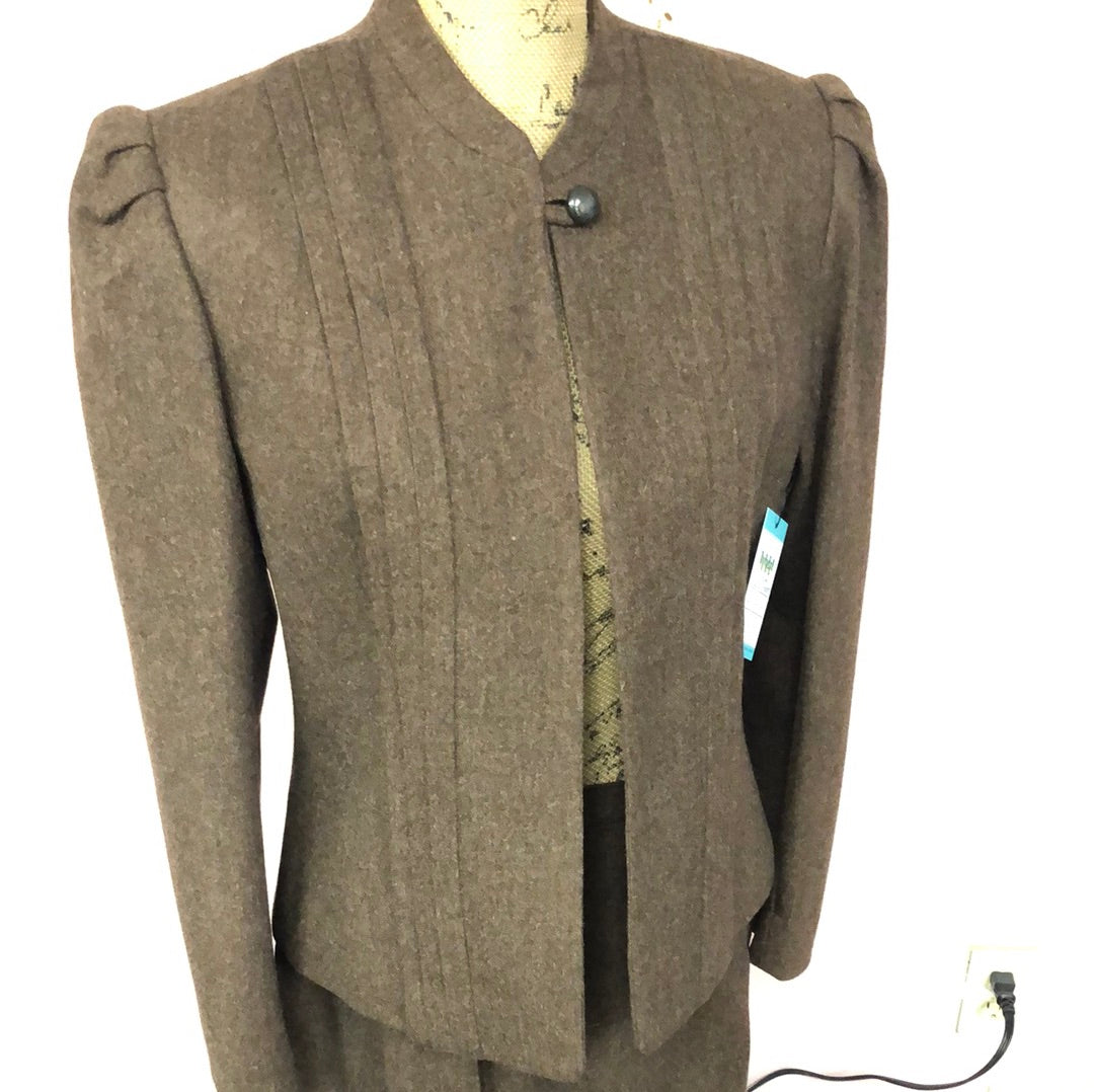 Brown Wool Two Piece Suit