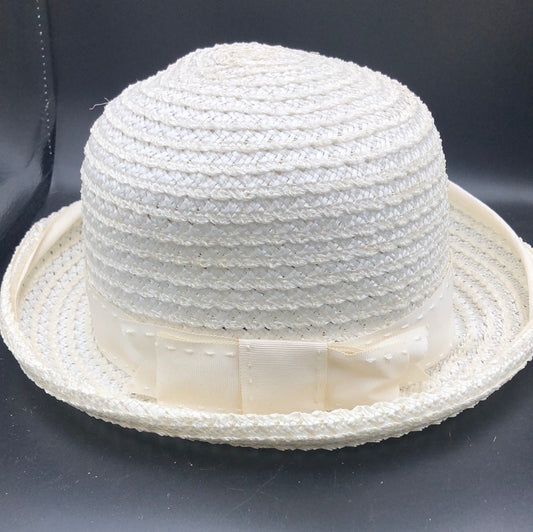 White Woven with Gro grain Ribbon Band