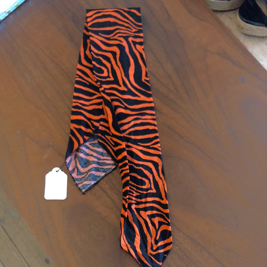 Orange and Black Zebra Print Hair Tie / Headband