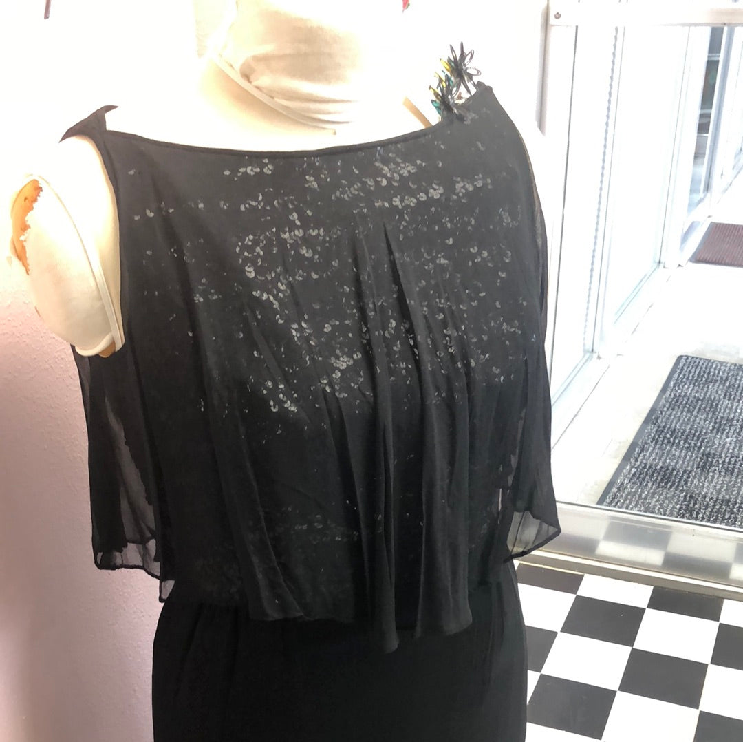 60s Flirty Black Cocktail Dress