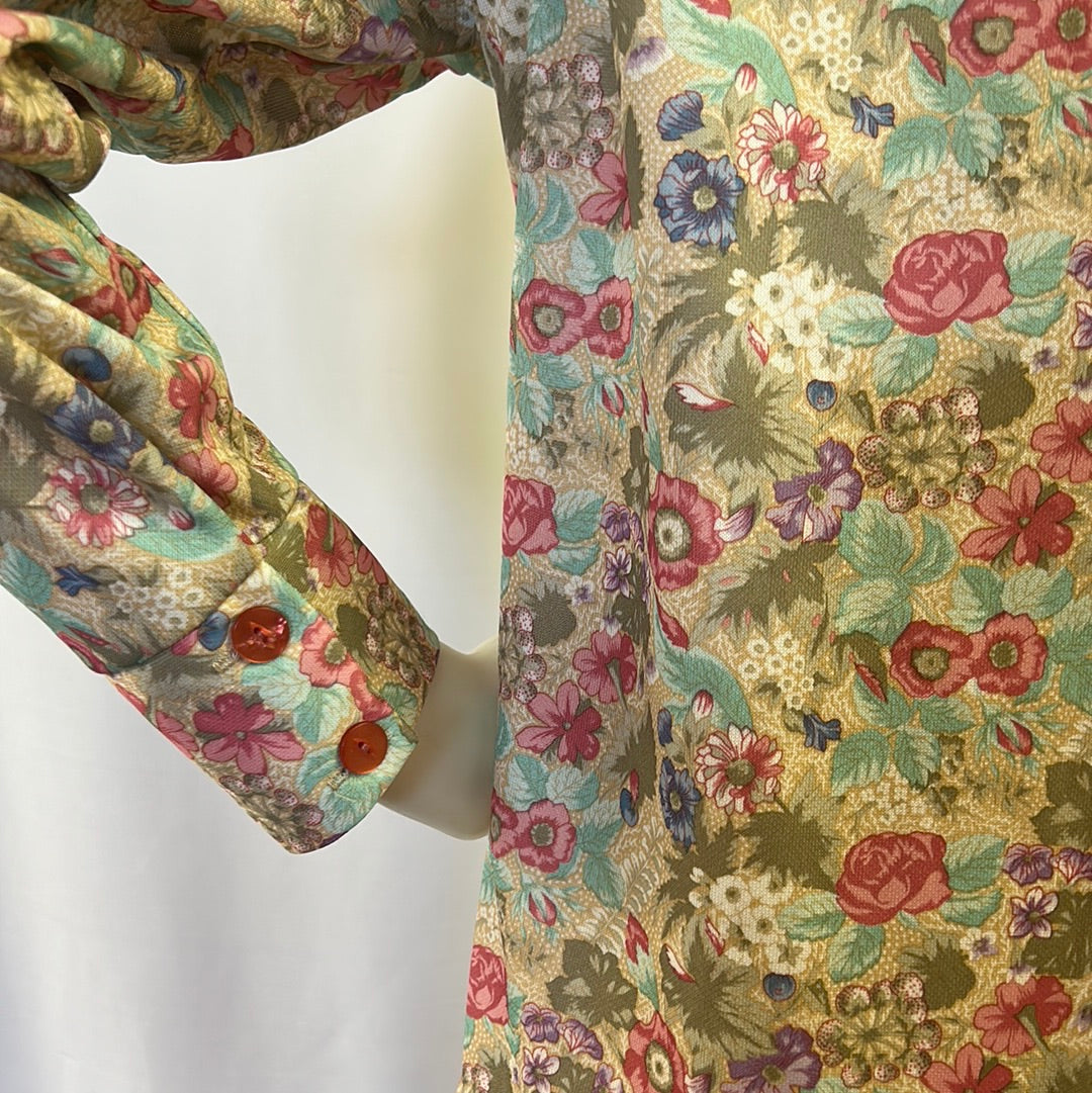 70s Multi Colored Floral Blouse