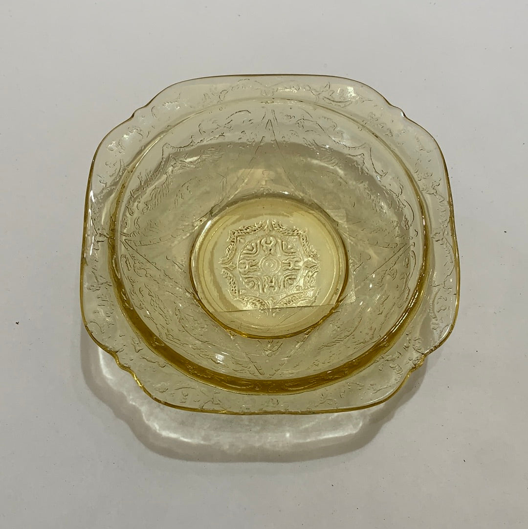 Amber Depression Glass Dish