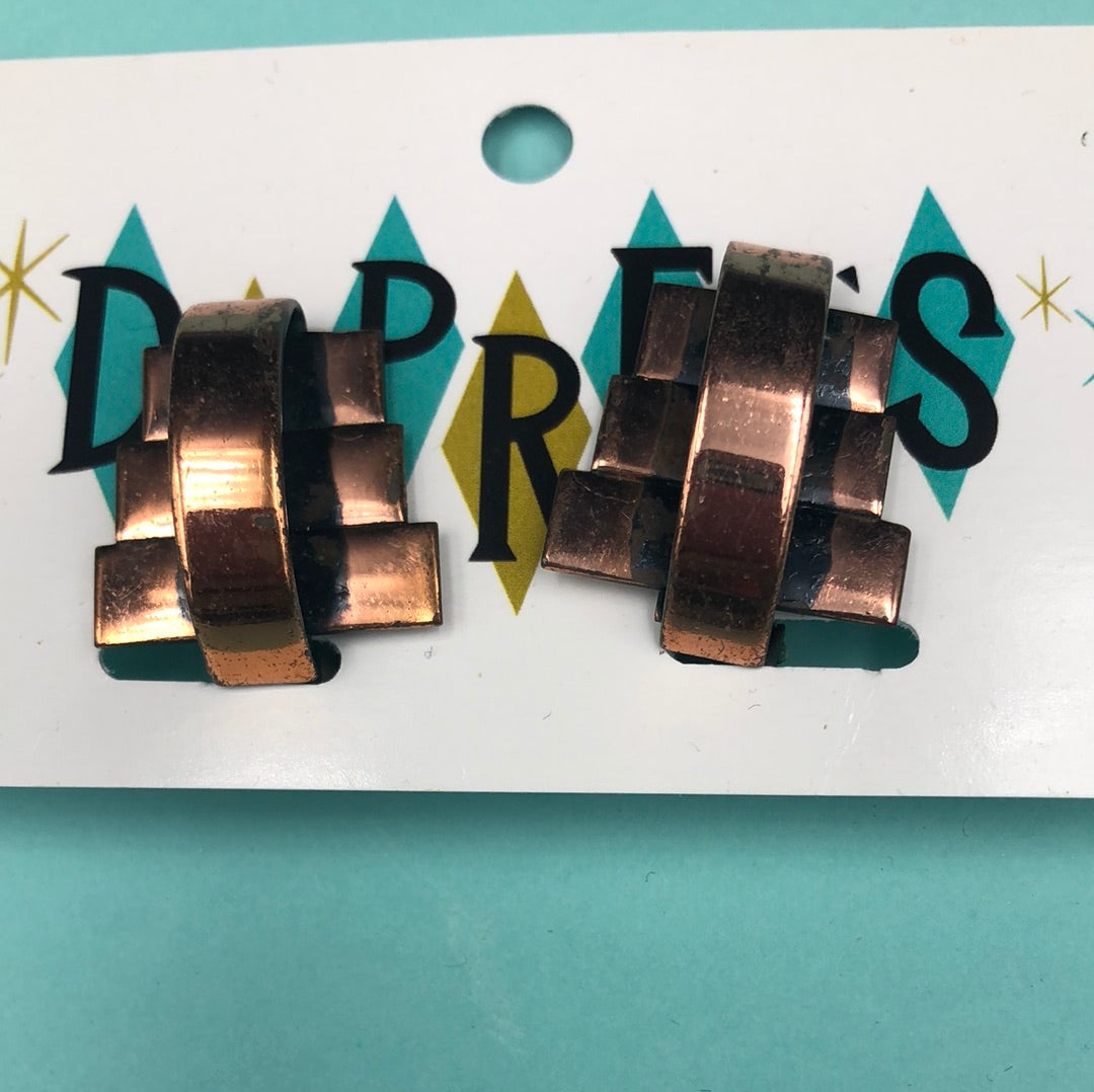 Copper clip on earrings