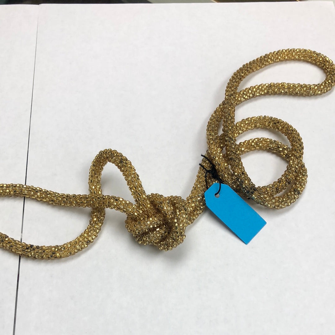 Gold Bead Rope necklace with knot