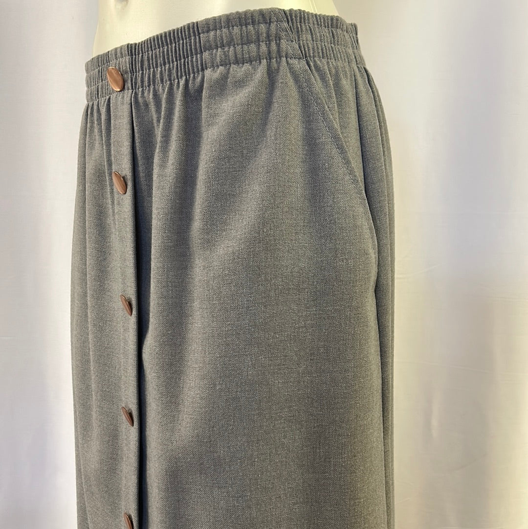 Gray Faux Button-Up Skirt