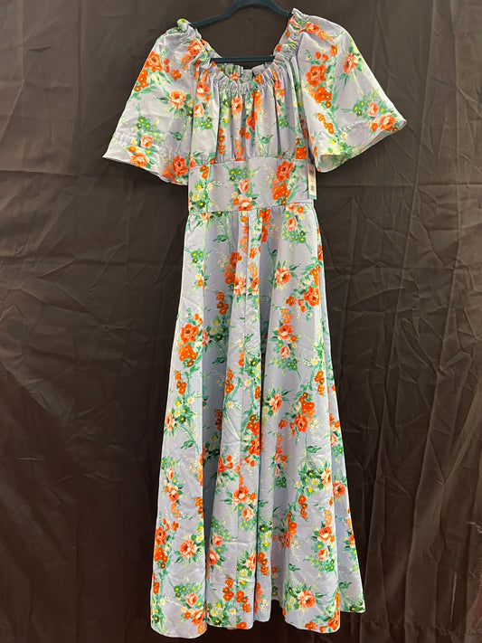 70s Tropical Floral Maxi Dress