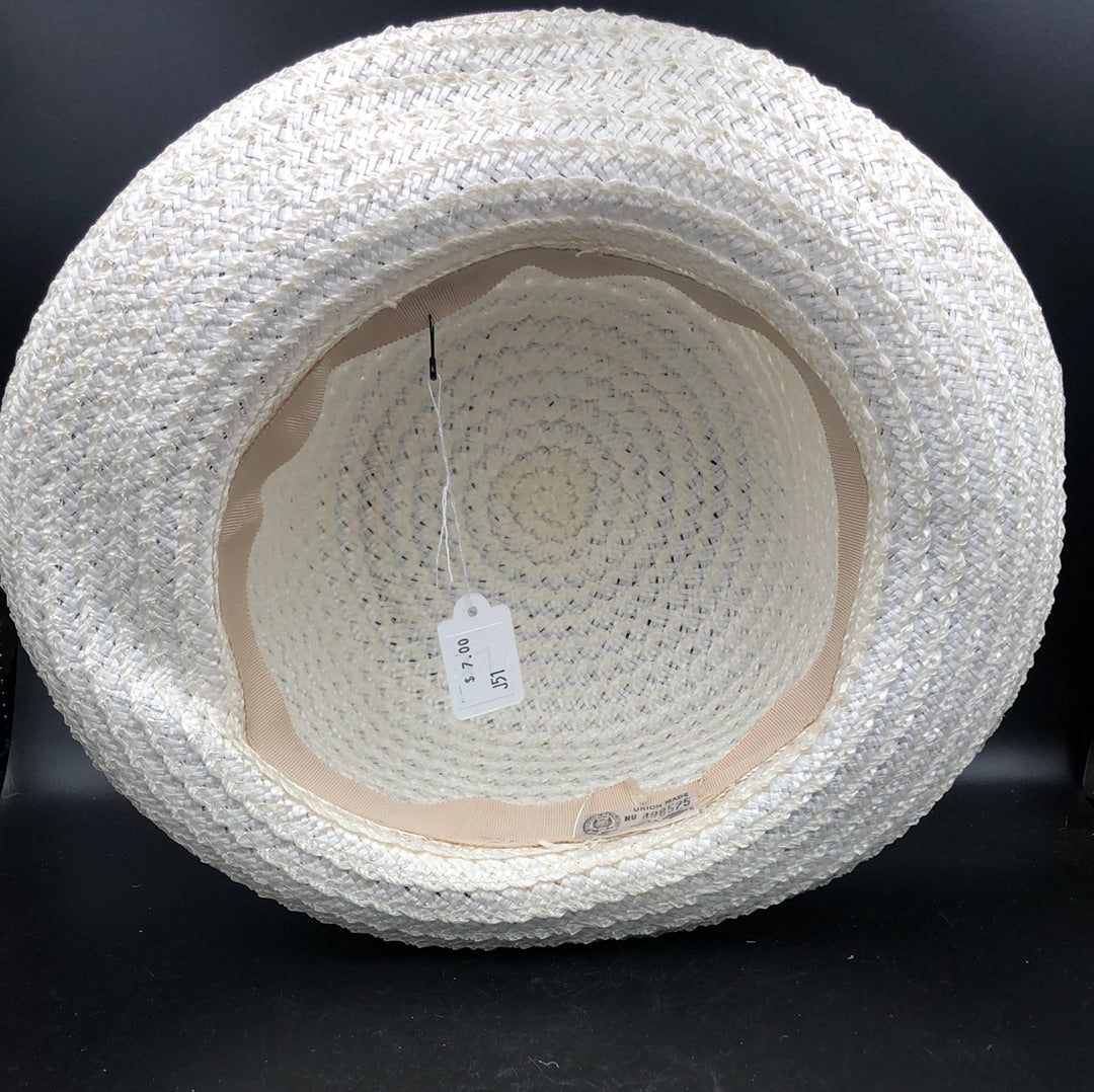 White Woven with Gro grain Ribbon Band