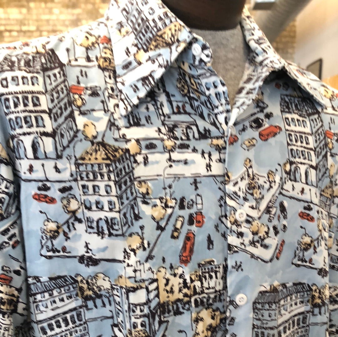 City Print Long Sleeve Men’s Shirt