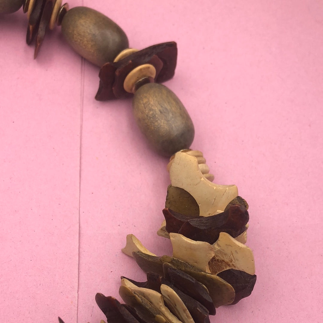 Wooden Boho Wooden Tiki Necklace