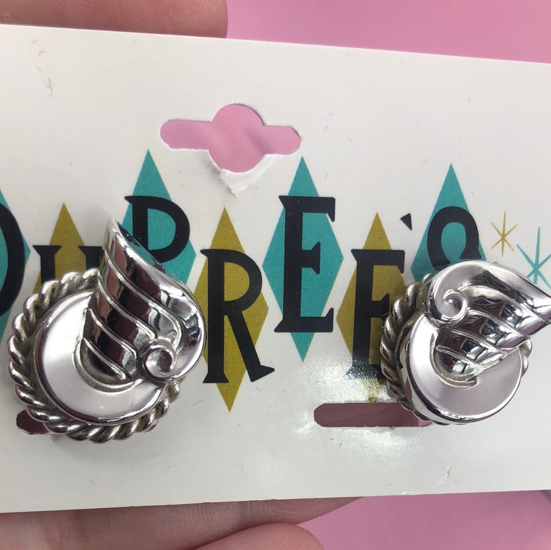 Silver clip on earrings