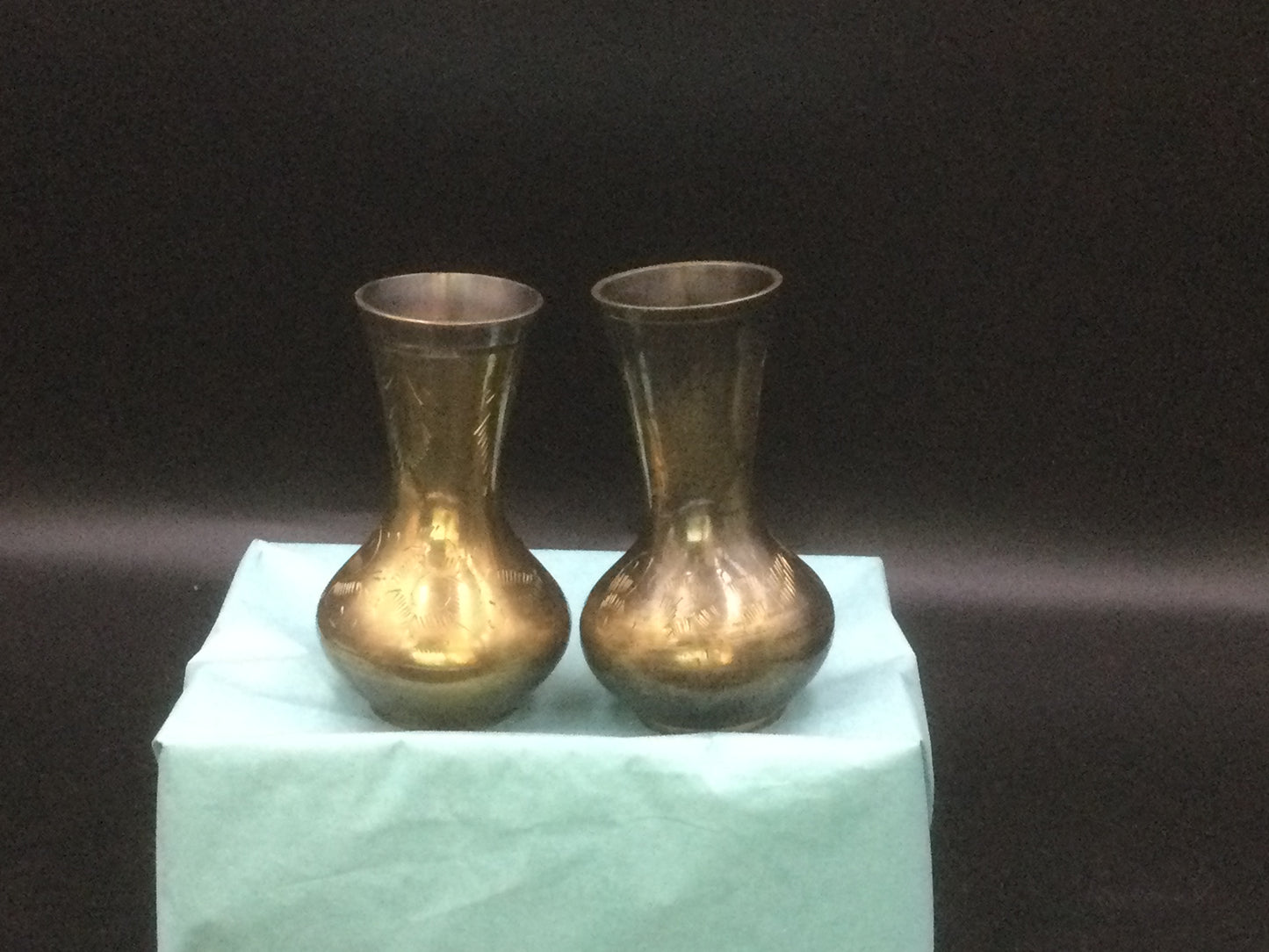 Set of 2 Brass Bud Vases
